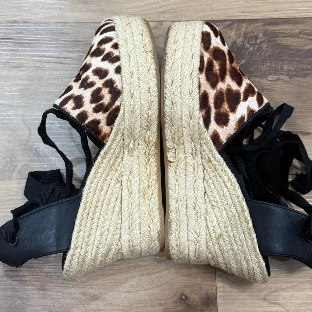 Tory Burch Womens Elisa Leopard Espadrilles Wedges - Picture 5 of 7